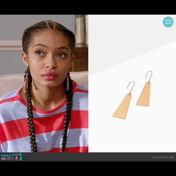 NWOT Madewell Petaldrop Gold Earrings - Picture 6 of 7